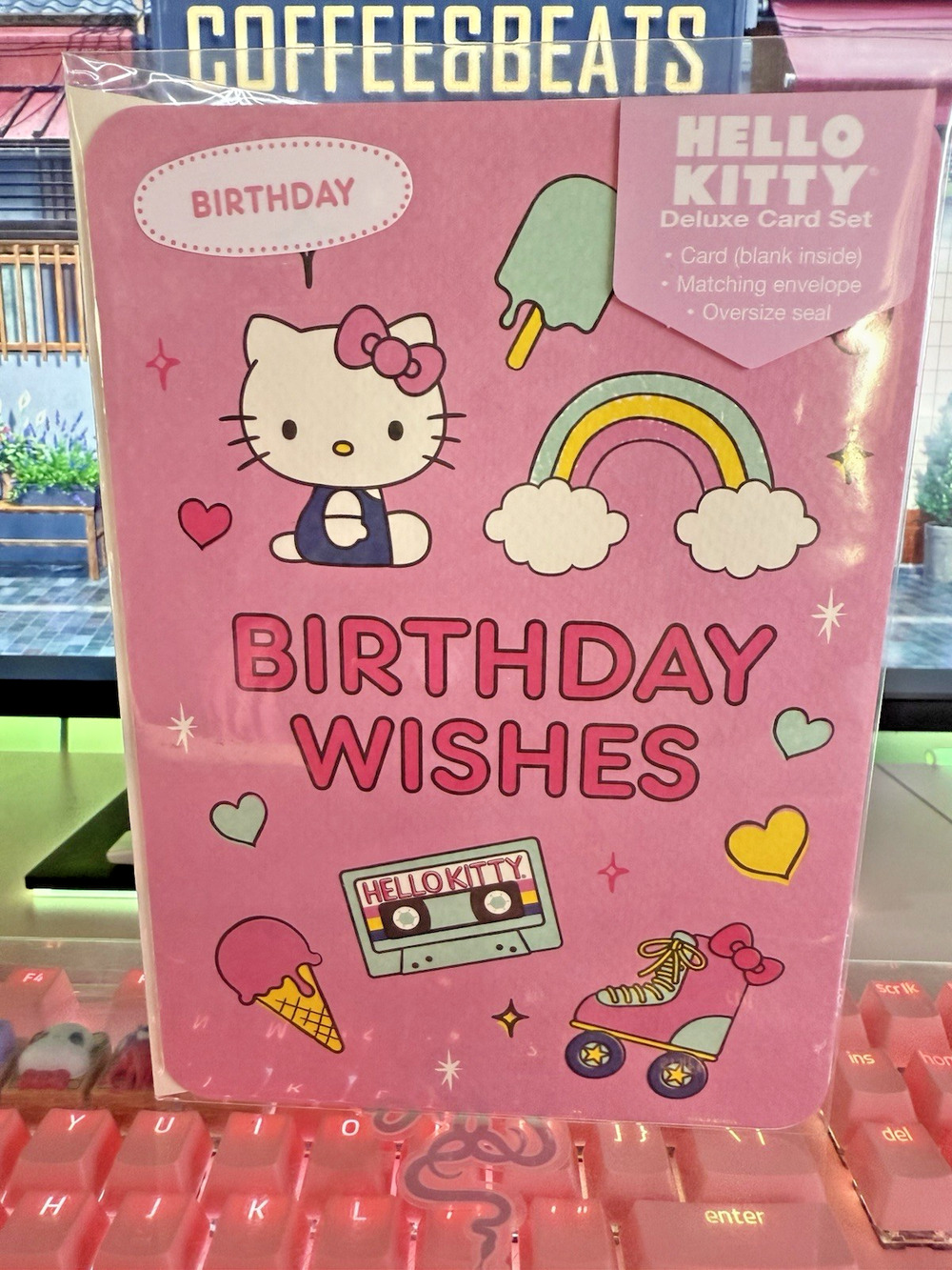 Hello Kitty Happy Birthday Card Set Matching Envelope Oversize Seal 2023 Sanrio